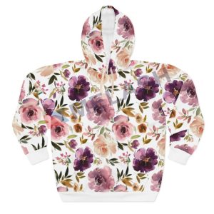 Custom printed Oversized Floral Pullover Hoodie