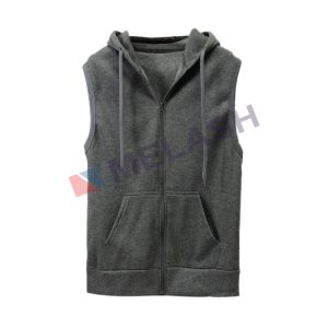 Custom sleeveless zipper up hoodie