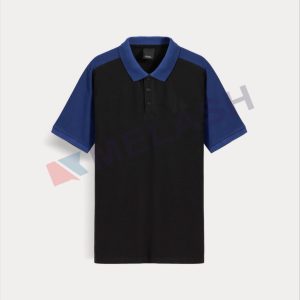 Color Block Custom unisex Polo Shirt Blue Black