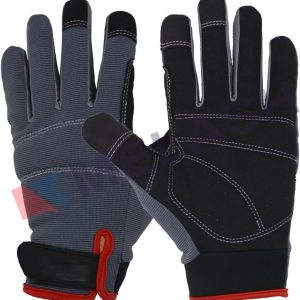 Mens Work Gloves Touch screen, Synthetic Leather Utility Gloves, Flexible Breathable Fit- Padded Knuckles & Palm (Large)
