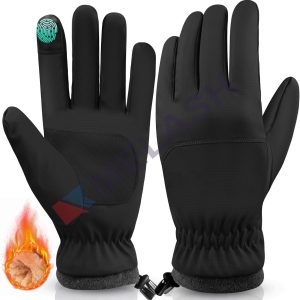 Hiking Gloves Waterproof Windproof Mens Women - Warm Gloves Cold Weather, Touch Screen Fingers, Driving Biking Running