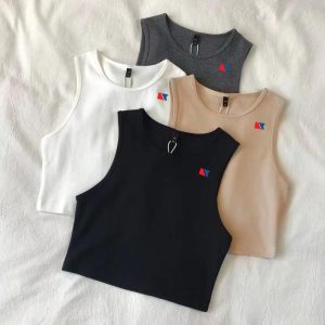 cotton cropped tank top Women's High Waist