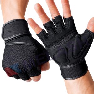 Padded Weight Lifting Gloves with Wrist Support, Fingerless Grip Workout Gloves for Men and Women, Gym Gloves for Exercise, Weightlifting, Cycling, Pull ups, Rowing, and Climbing