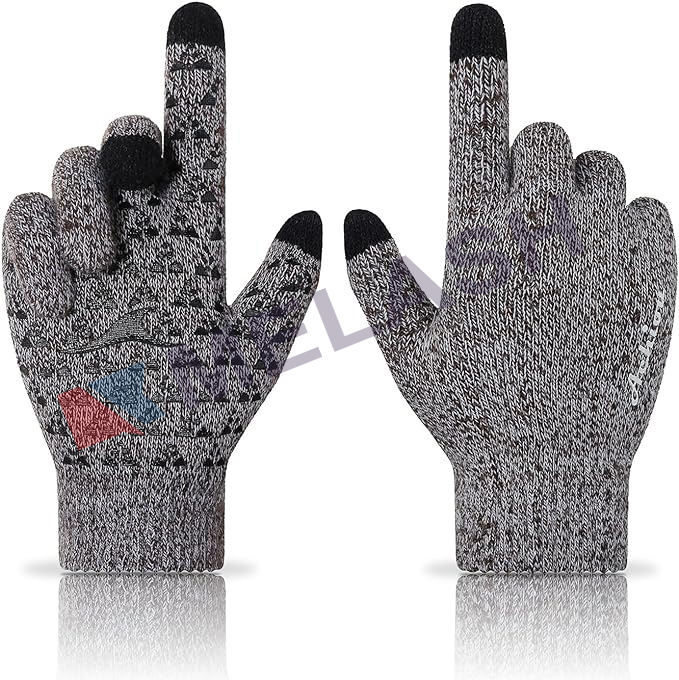 Winter Gloves for Men Women, Touch Screen Texting Warm Gloves with Thermal Soft Knit Lining,Elastic Cuff 3 Size Choice)
