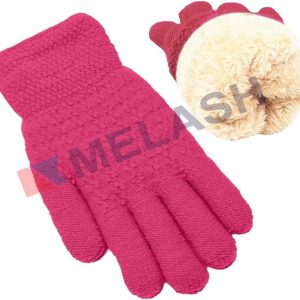 Winter Gloves for Boys Girls - Kids Warm Knit Thermal Cable Knitted Gloves Wool Fleece Lined Mittens for Cold Weather