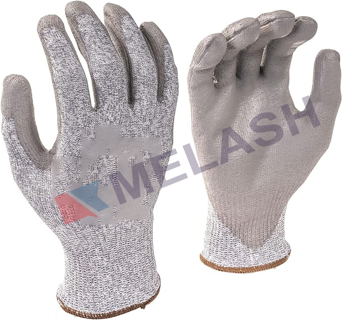 Economical Work Gloves Nylon HPPE & Fiberglass Coated Gloves, Ideal Use for Glass Cutting, Fabrication (Multiple Pack Available)