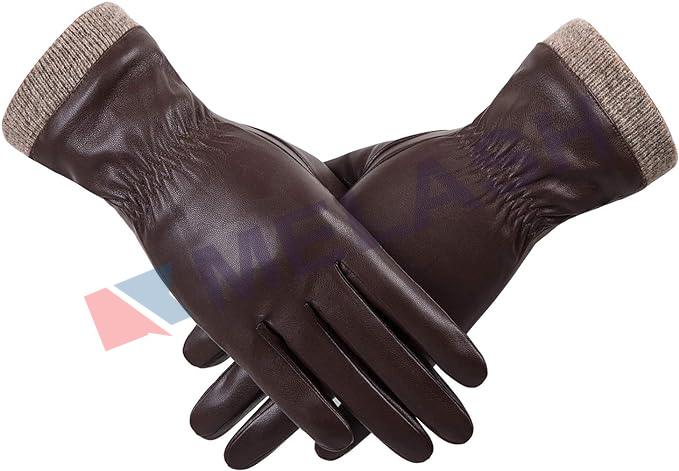 Leather Gloves for Women, Wool Fleece Lined Warm Gloves, Touchscreen Texting Thick Thermal Snow Driving Gloves