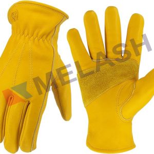 Economical Leather Work Gloves for Men & Women, Reinforced Durable Gardening Gloves,Cowhide Work Gloves,Puncture & Cut Resistant