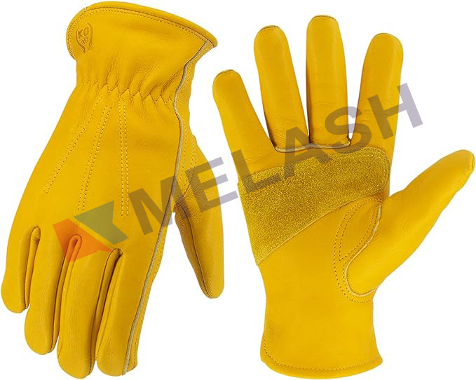 Economical Leather Work Gloves for Men & Women, Reinforced Durable Gardening Gloves,Cowhide Work Gloves,Puncture & Cut Resistant