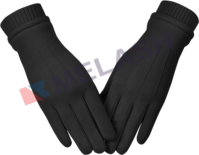Womens Winter Suede Gloves With Touch Screen Texting Finger Wool Lined Windproof Warm Fashion Dress Gloves